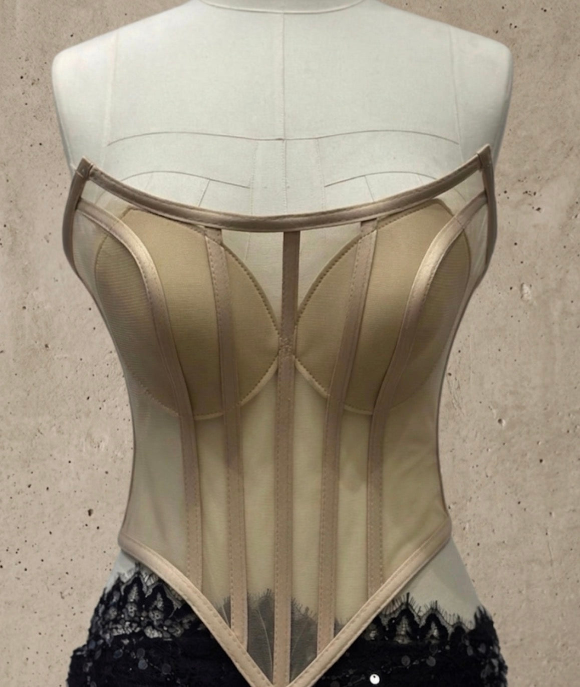 “Beige" U Shaped Victorian Corset