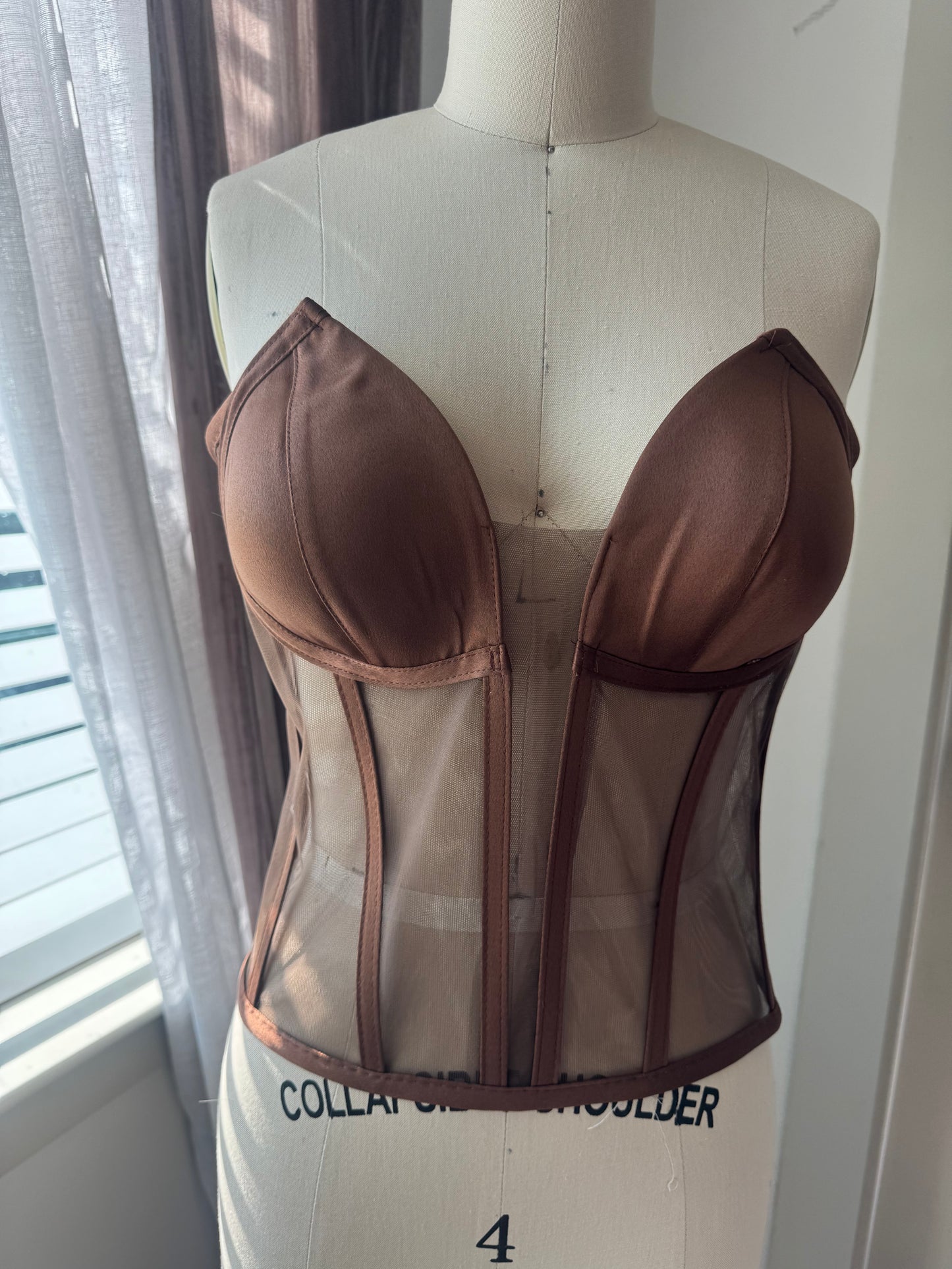 "Penny" Deep V Transparent Corset